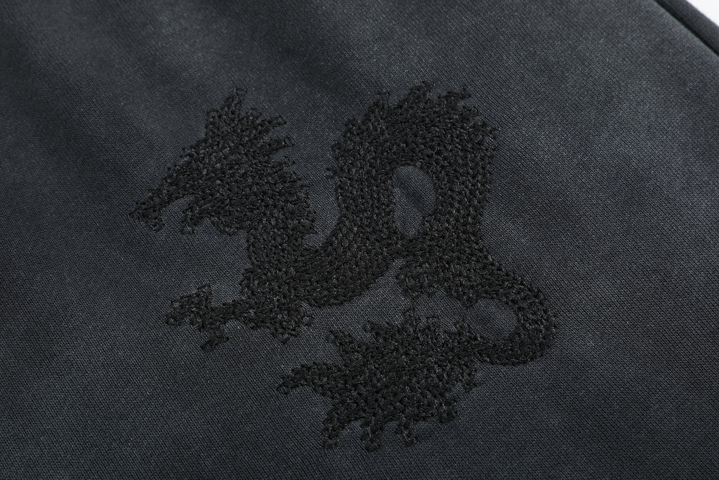 no E mosen(noE)日晒水洗RUDEBRAT侧篇幅刺绣baggy版型直筒卫裤