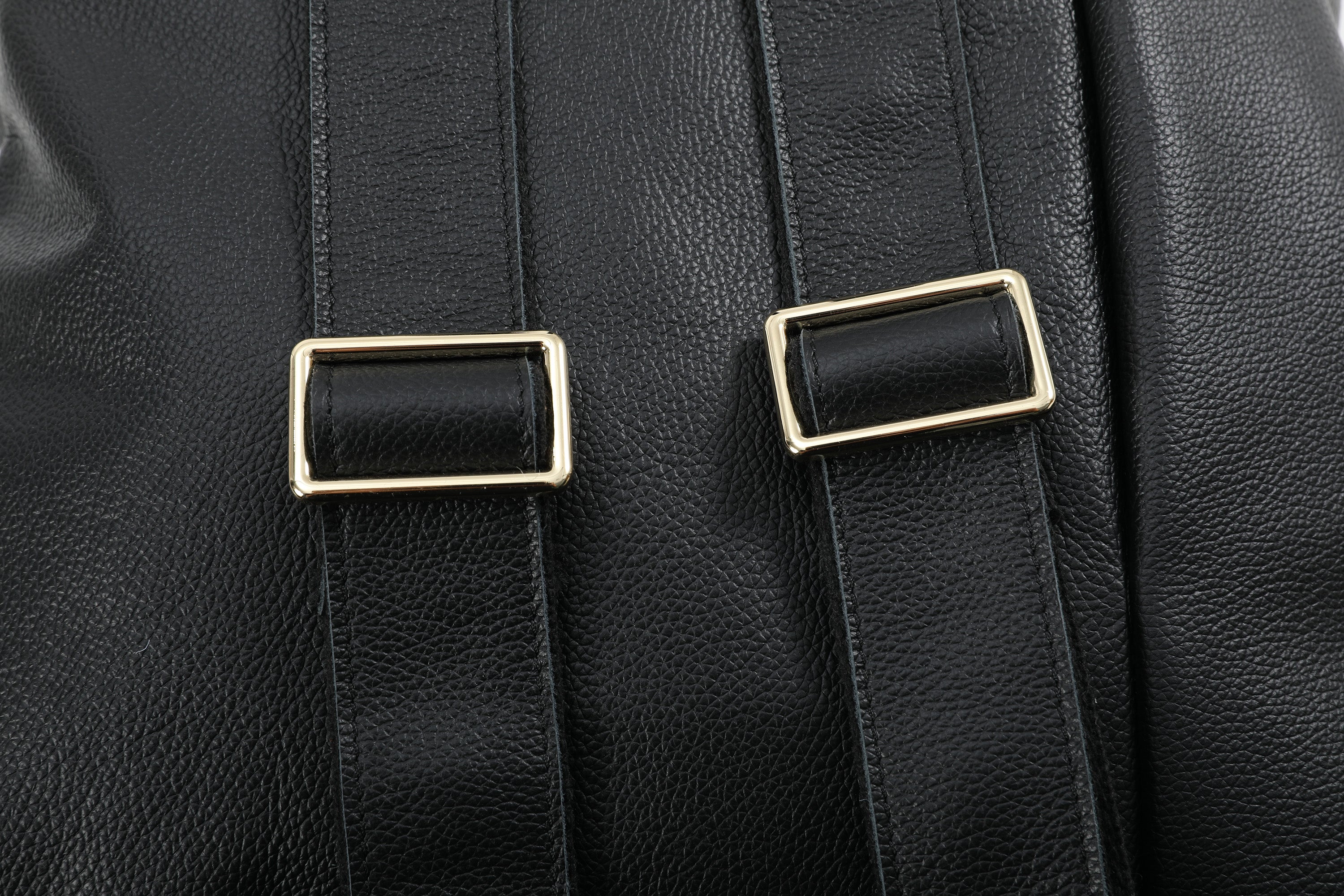 noEmosen(noE）马毛羊皮感超纤皮铆钉复古朋克街头通勤双肩包