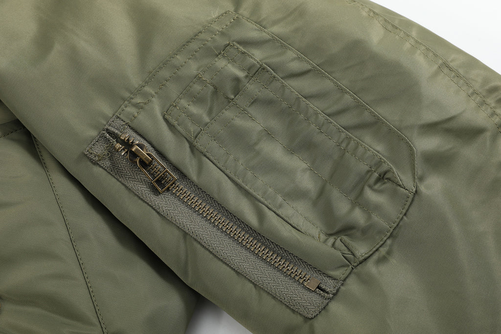 no E mosen(noE)豹纹毛领机车军绿色短款双形态bomber棉服