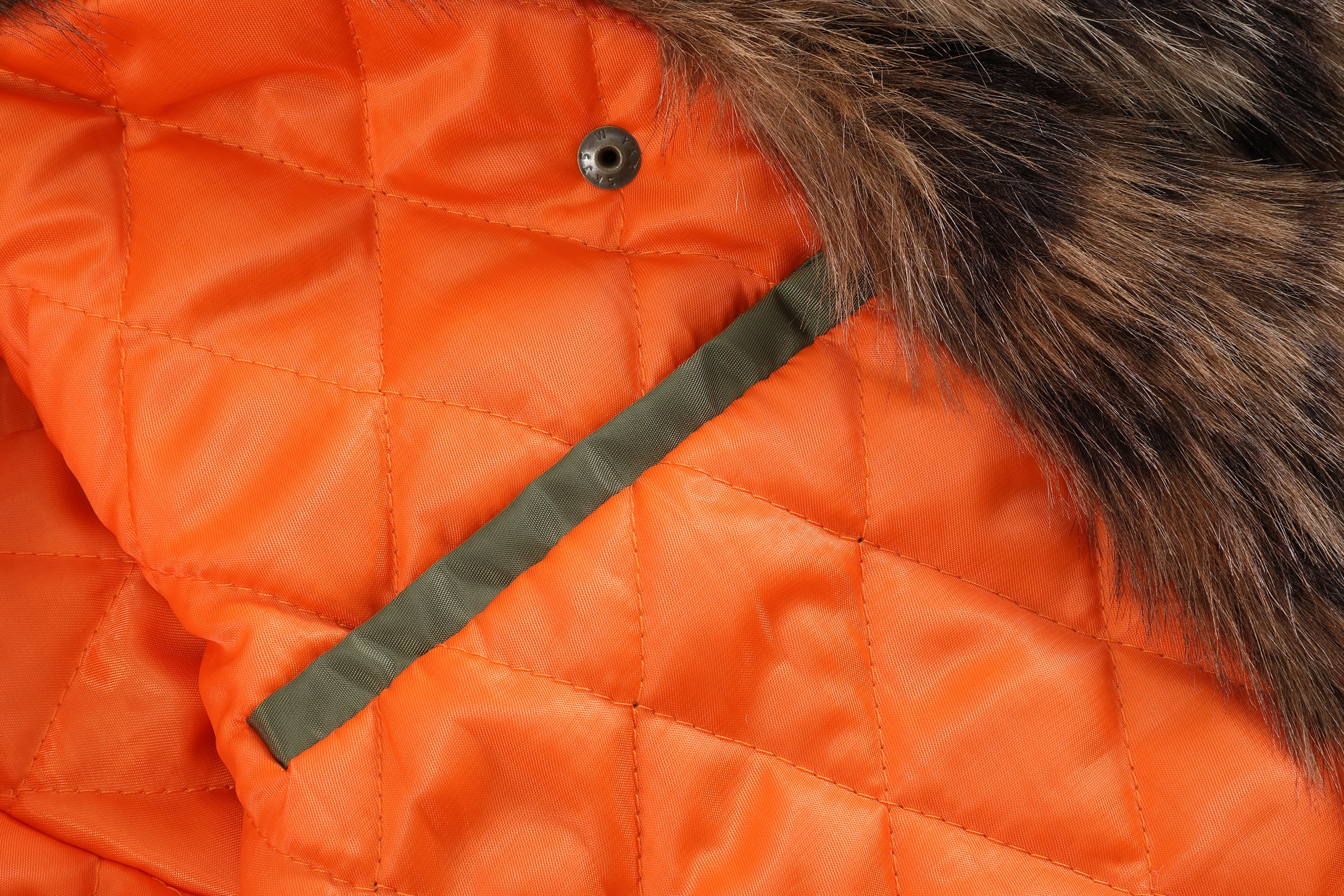 no E mosen(noE)豹纹毛领机车军绿色短款双形态bomber棉服