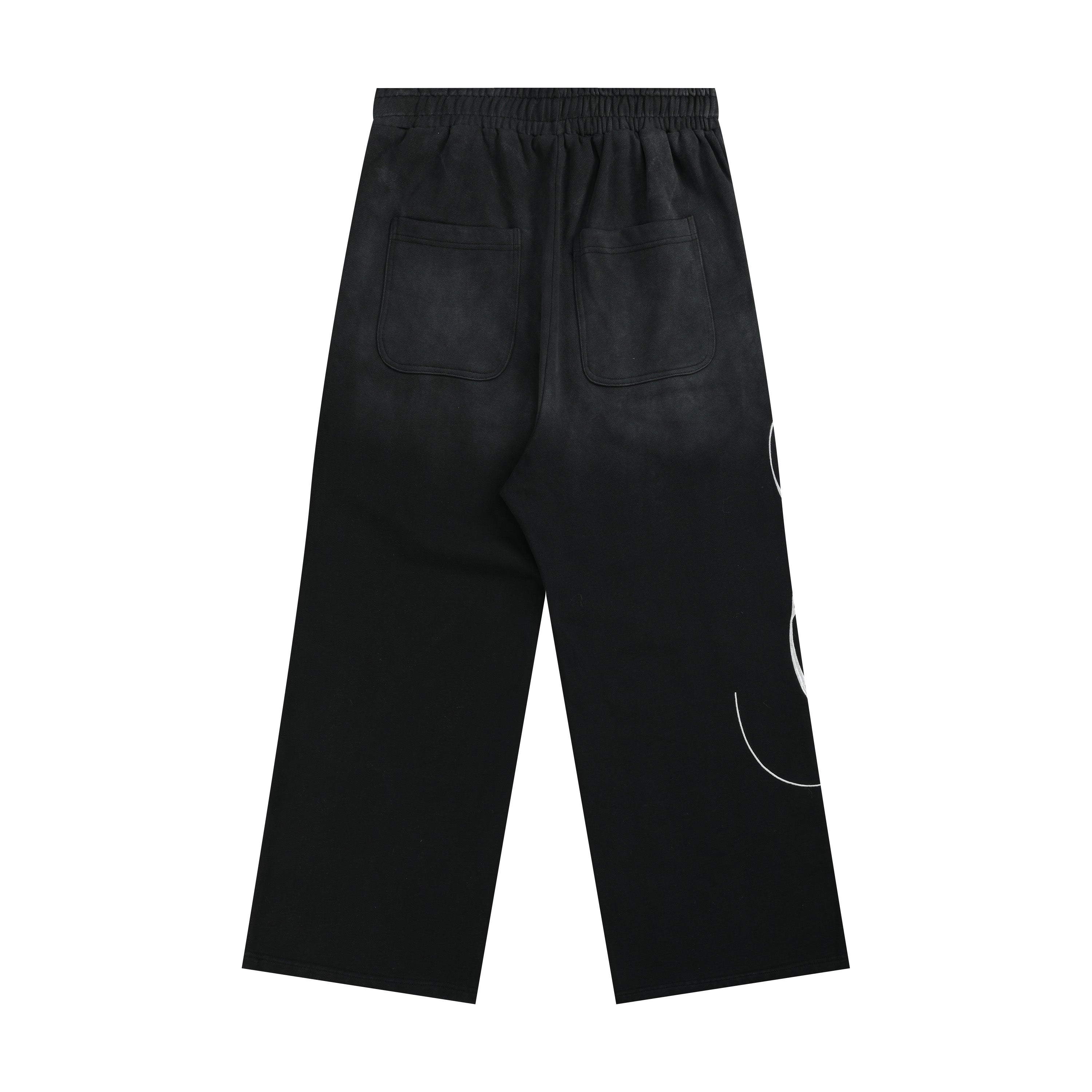 no E mosen(noE)日晒水洗RUDEBRAT侧篇幅刺绣baggy版型直筒卫裤