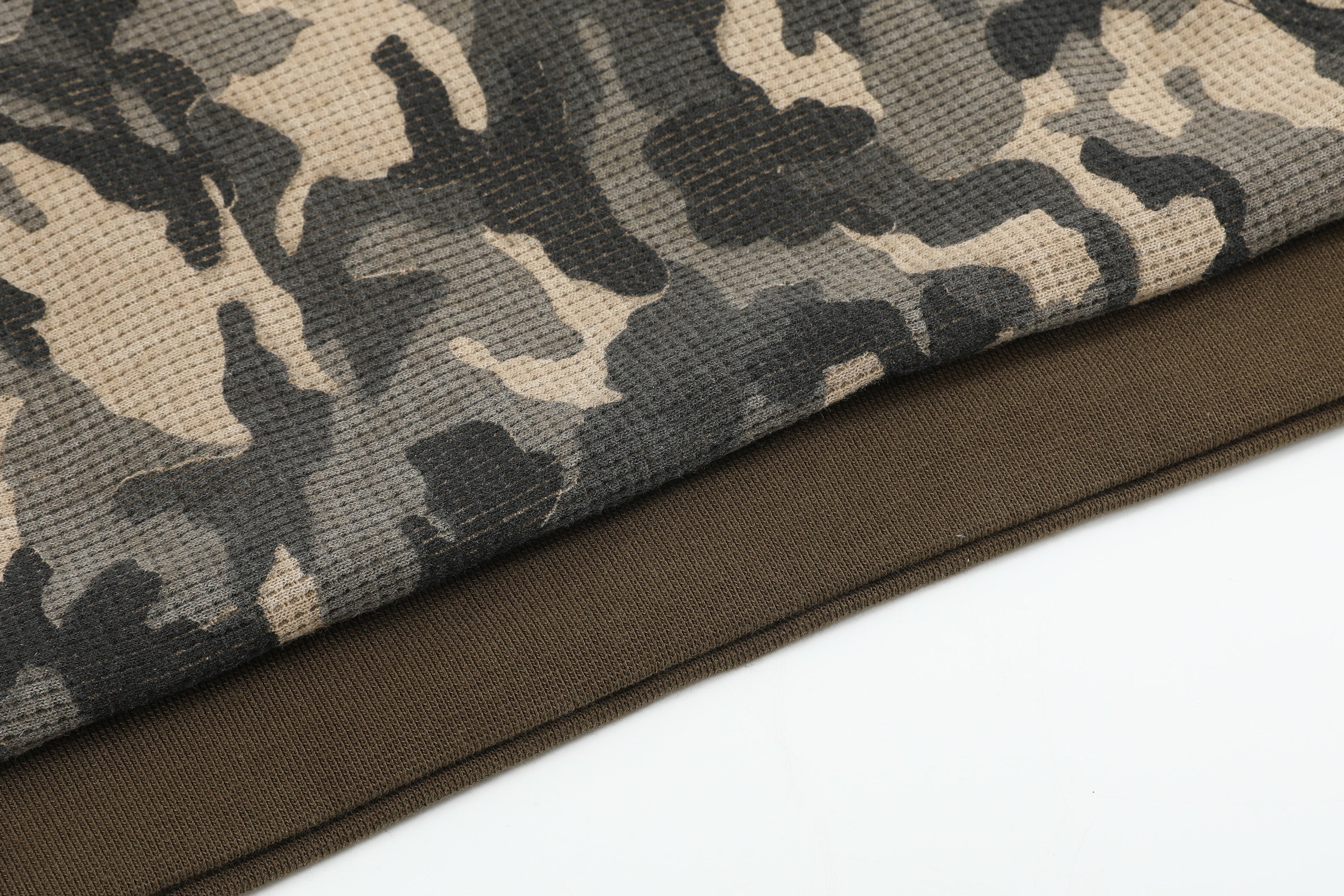 noEmosen(noE）火焰迷彩华夫格定制380G连帽秋冬合身街头卫衣