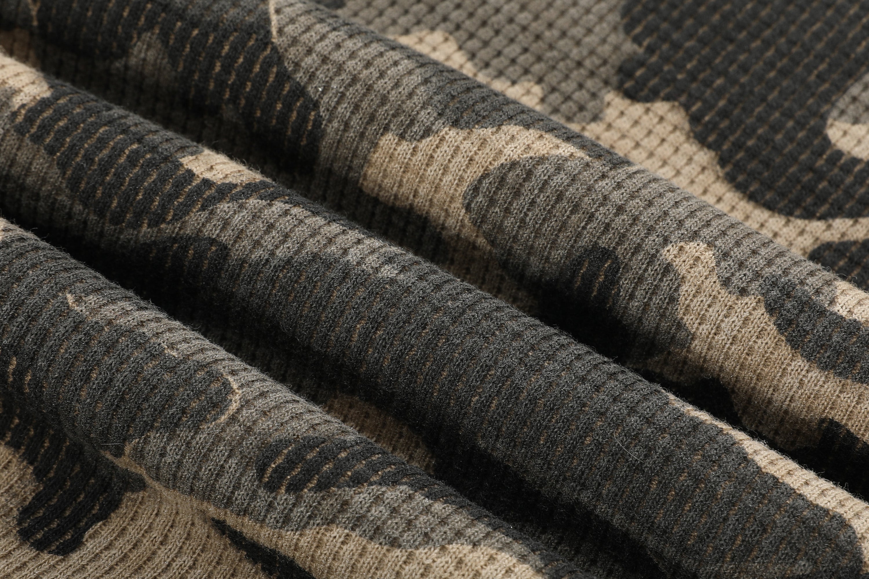 noEmosen(noE）火焰迷彩华夫格定制380G连帽秋冬合身街头卫衣