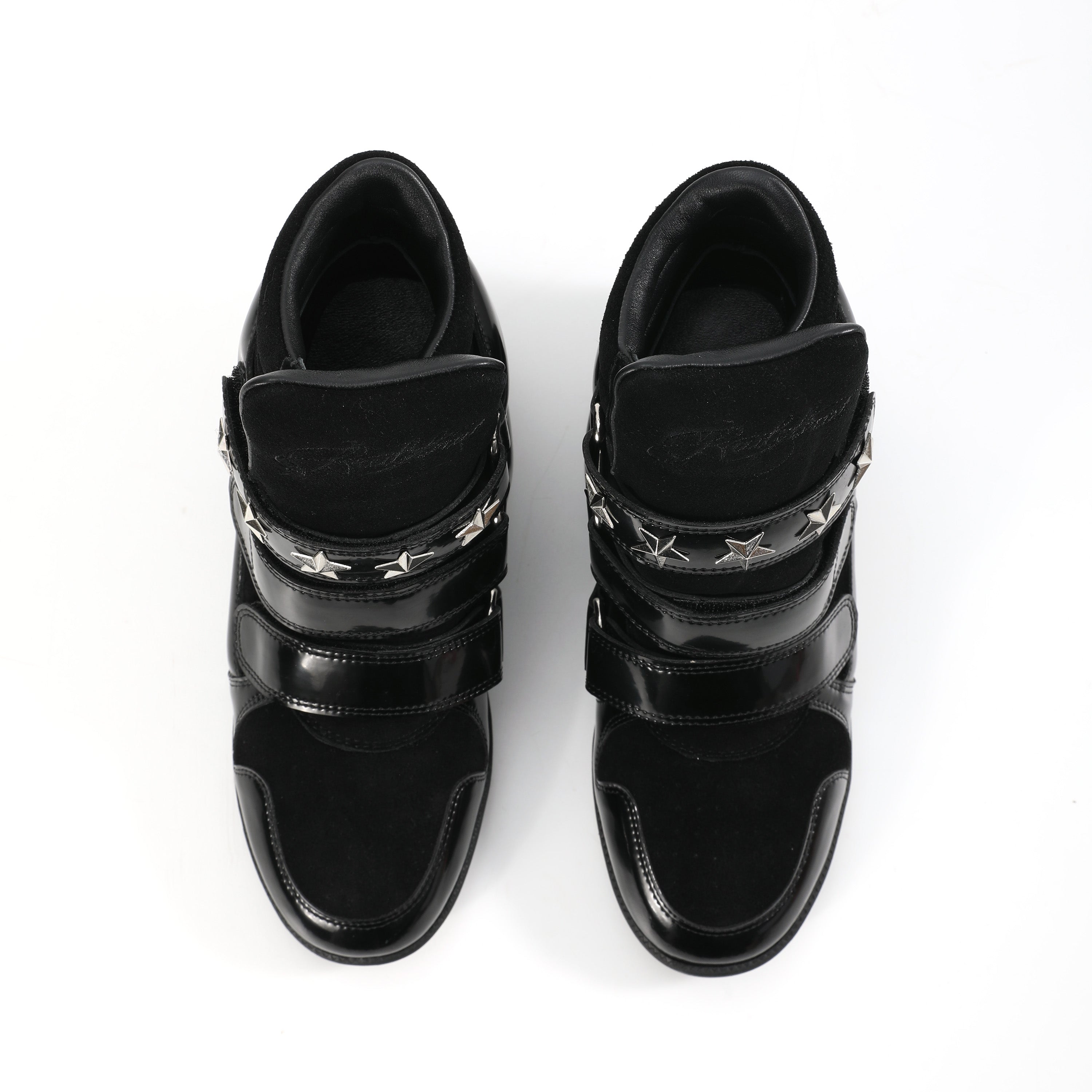 noEmosen(noE) N02 漆皮复古铆钉原创休闲厚底内增高坡跟运动板鞋