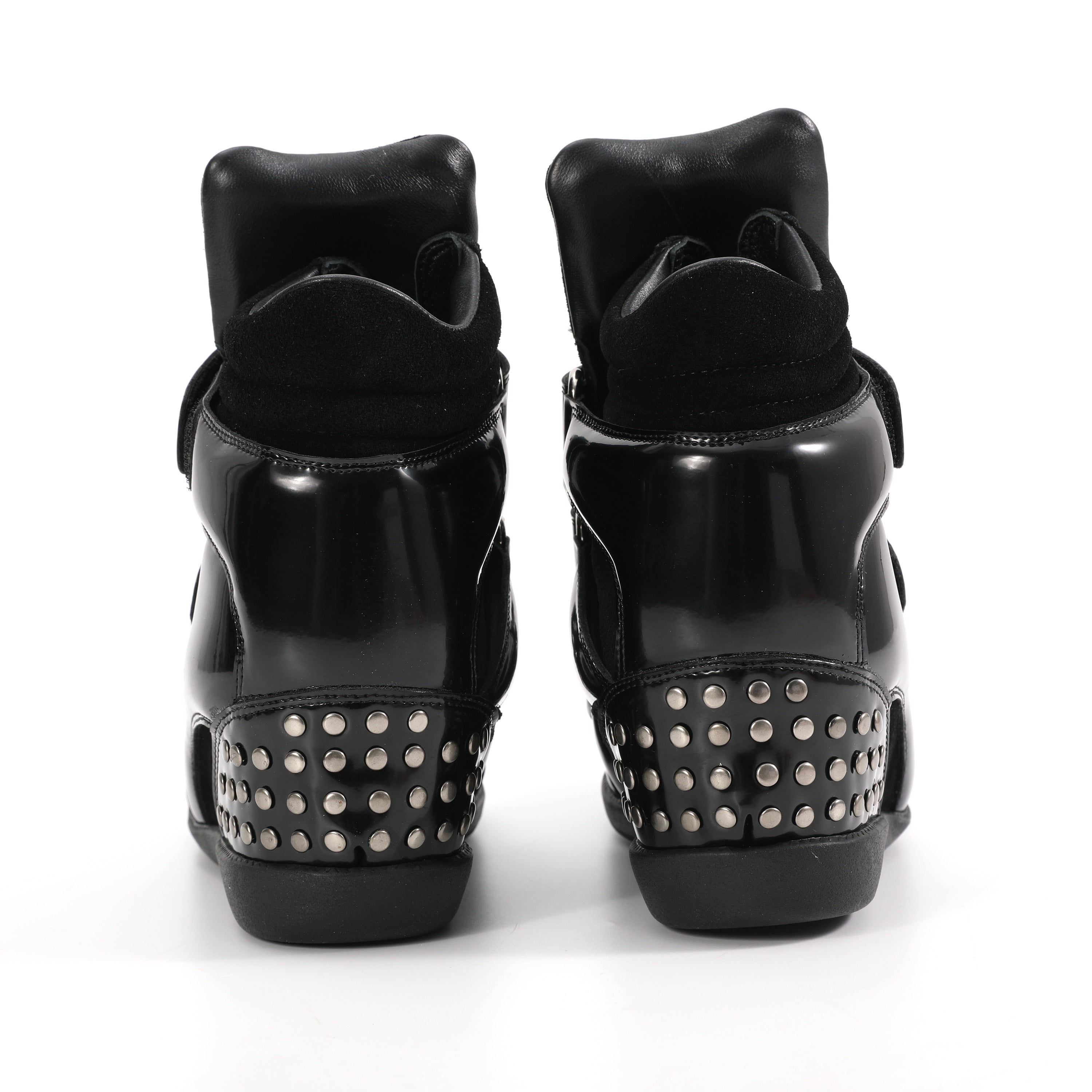 noEmosen(noE) N02 漆皮复古铆钉原创休闲厚底内增高坡跟运动板鞋