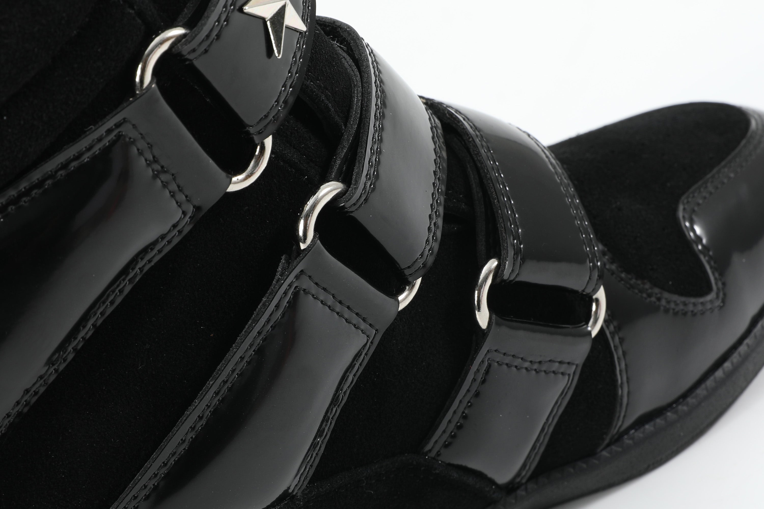 noEmosen(noE) N02 漆皮复古铆钉原创休闲厚底内增高坡跟运动板鞋