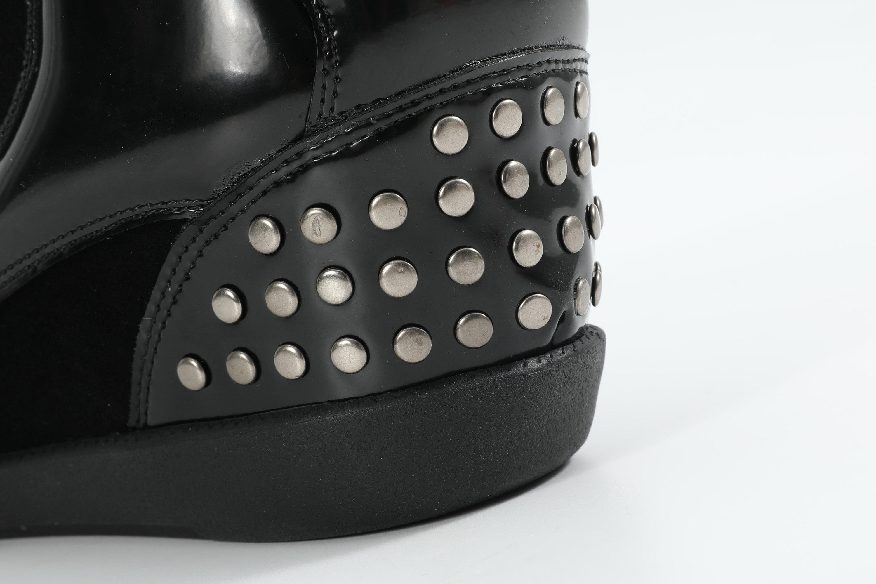 noEmosen(noE) N02 漆皮复古铆钉原创休闲厚底内增高坡跟运动板鞋