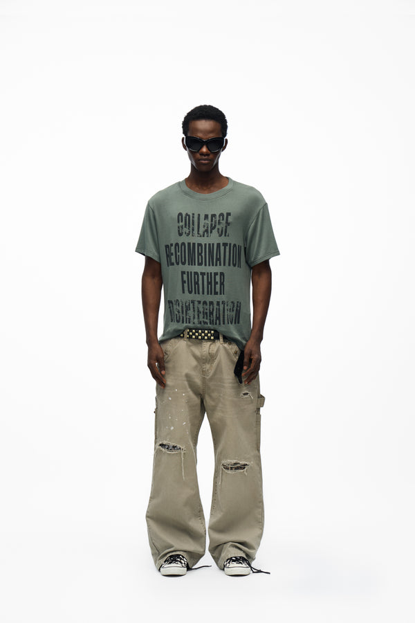 noEmosen Distressed Patch Cargo Pants