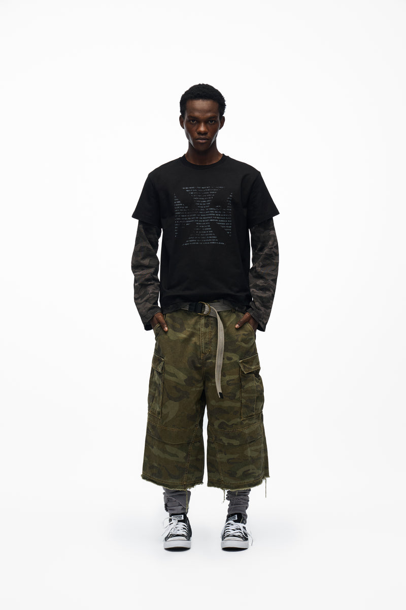 noEmosen Graphic Faux Layered Long Sleeve