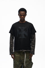 noEmosen Graphic Faux Layered Long Sleeve