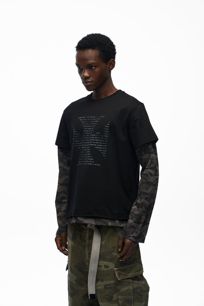 noEmosen Graphic Faux Layered Long Sleeve