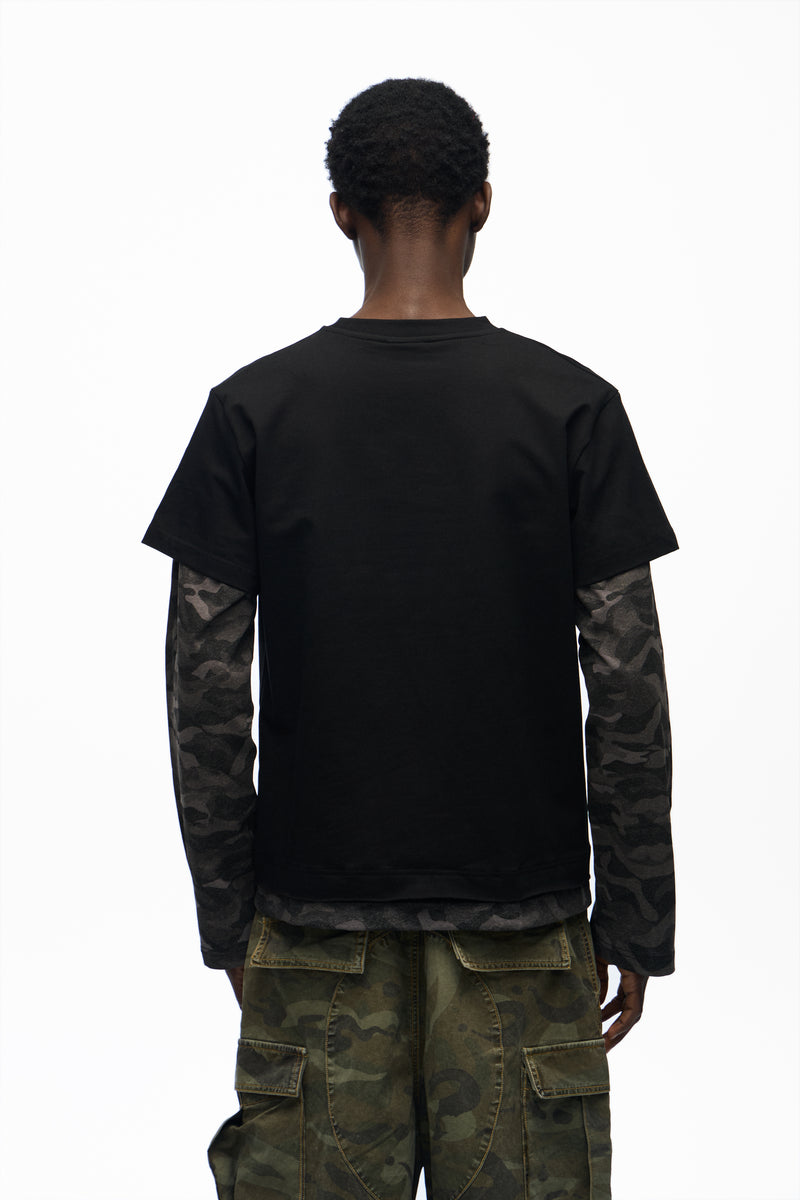 noEmosen Graphic Faux Layered Long Sleeve