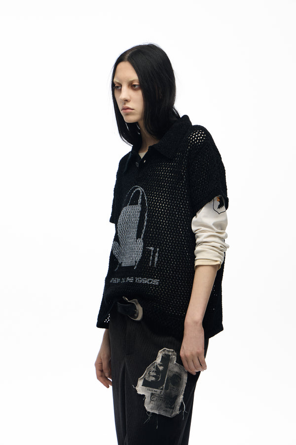 noEmosen Openwork Knit Sweater