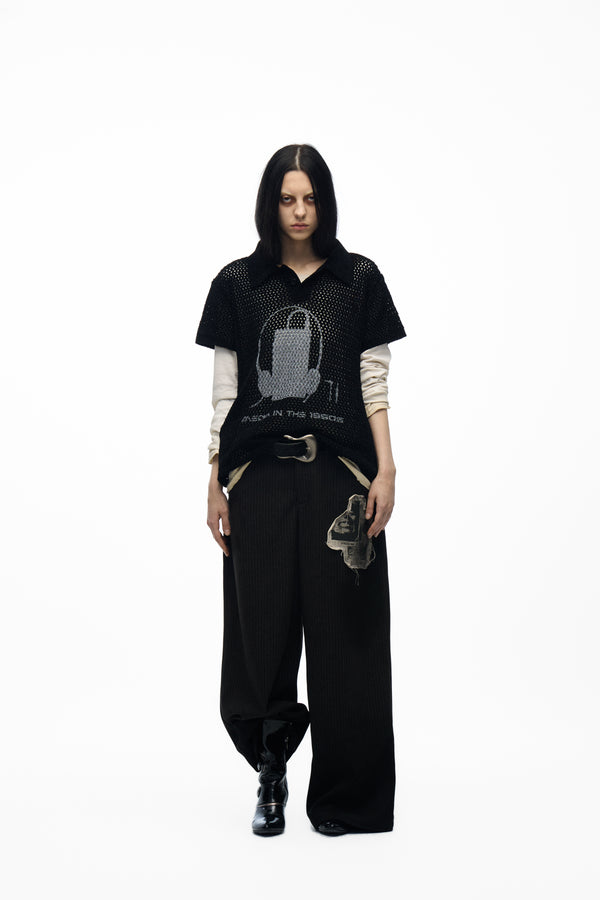 noEmosen Patch Detail Casual Trousers