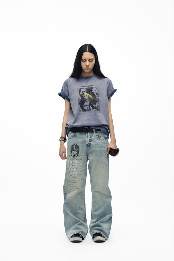 noEmosen Printed Bootcut Jeans