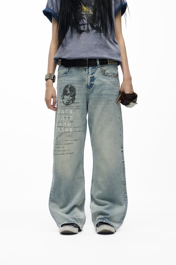 noEmosen Printed Bootcut Jeans