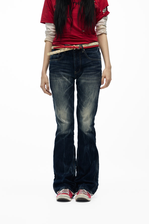 noEmosen Wavy Embroidered Bootcut Pants
